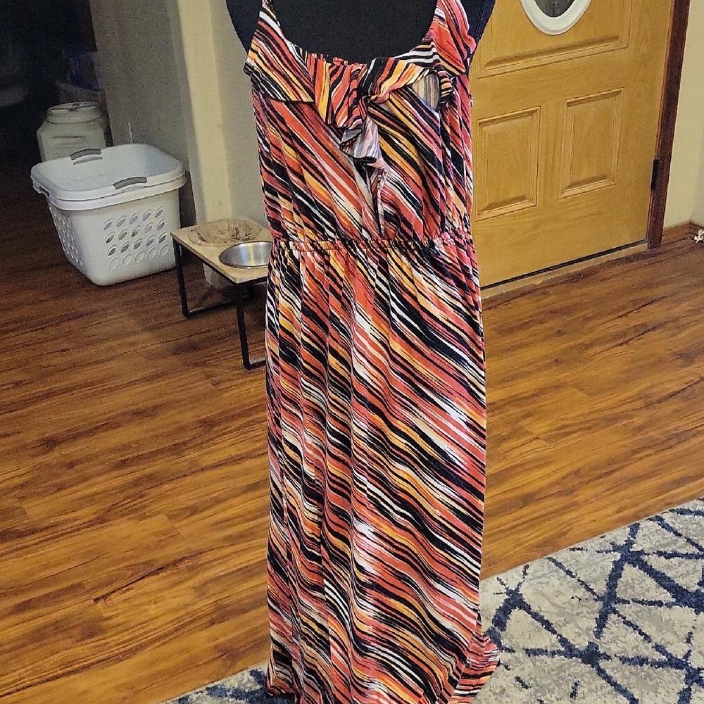 Faded Glory Vibrant Striped Maxi Dress